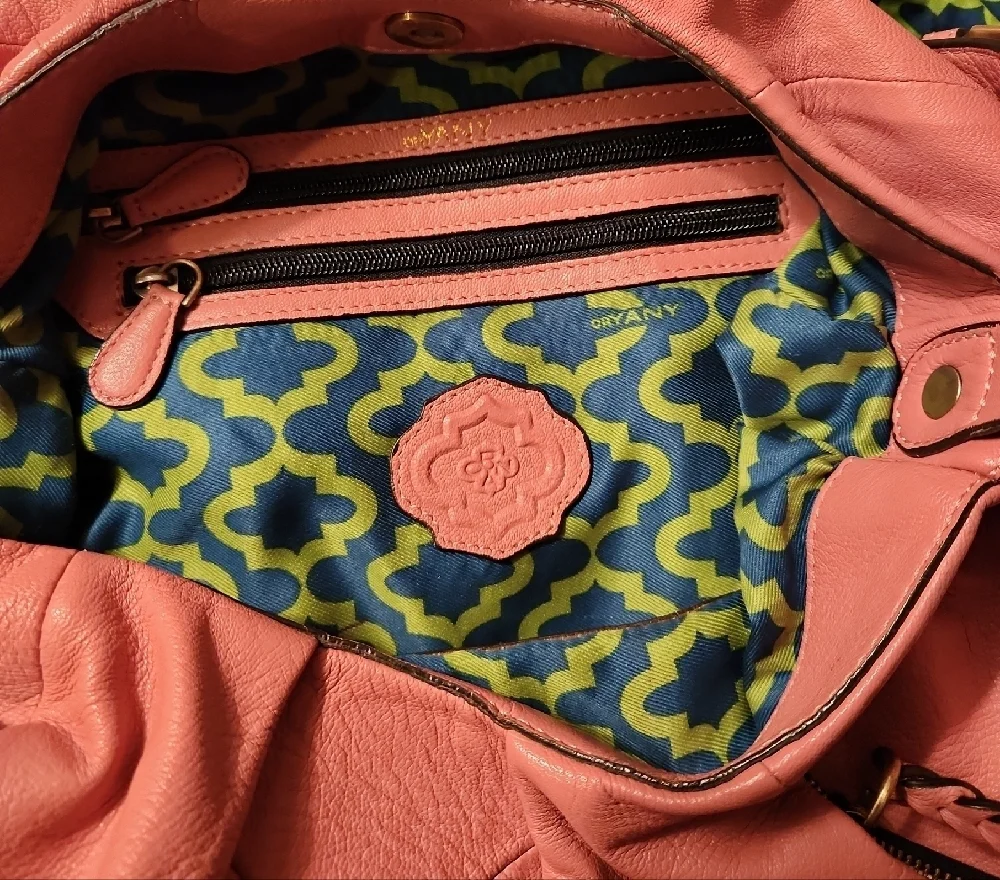 Oryany Rose Pink Leather Hobo Bag With Dustbag